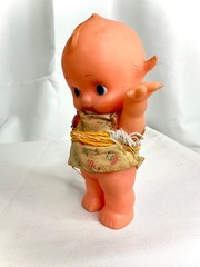 VINTAGE KEWPIE WITH DRESS COIN BANK DOLL SOFT VINYL TOY JAPAN SOFUBI