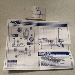 1993 HASBRO GI JOE MANTA RAY BOAT WITH BOX AND BLUEPRINTS VINTAGE