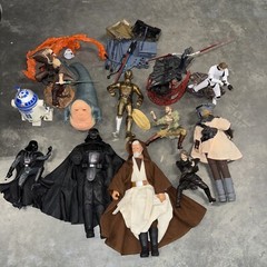 Lot Of 12 Star Wars Lucas Films Hasbro 1992-2002 Darth Vader Obi Wan R2-D2 Vint