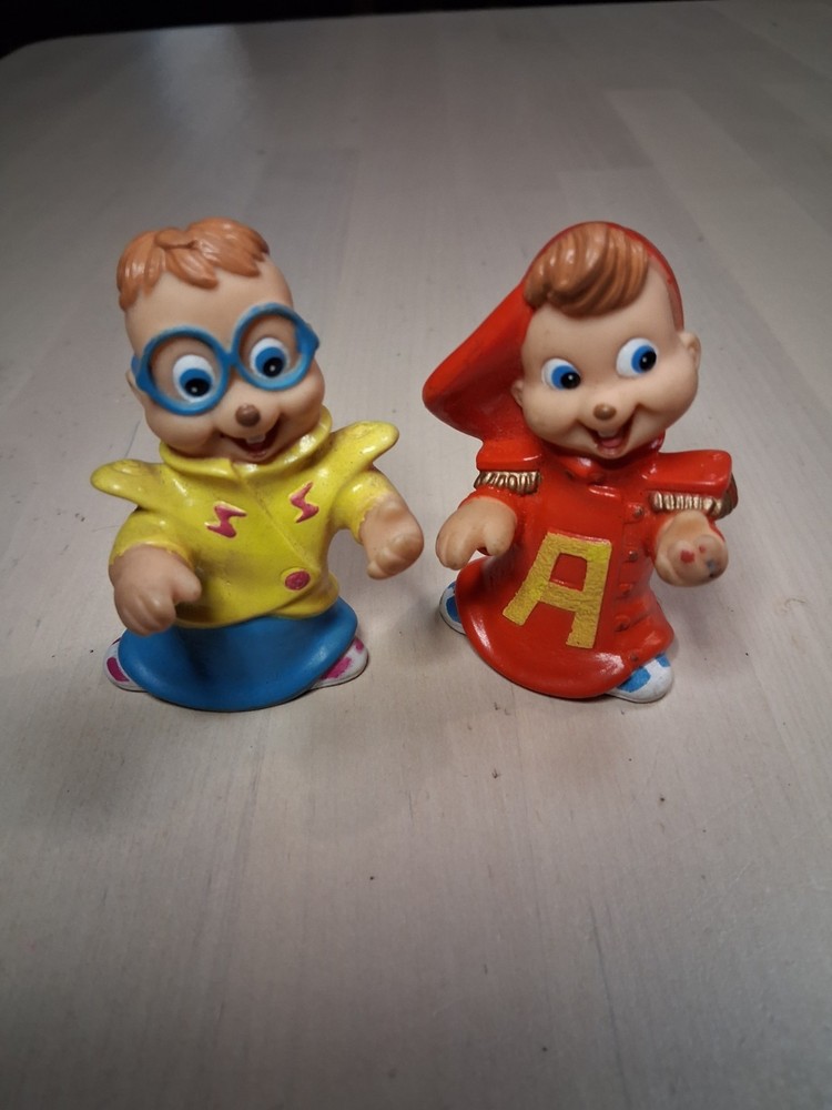 Vintage 1990 Alvin and The Chipmunks SIMON & ALVIN 3″ Plastic PVC FigureS