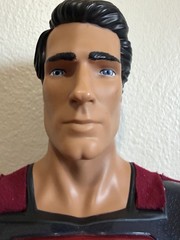 Superman Action Statue Figure w/ Fabric Cape, Blue Red Flesh Plastic