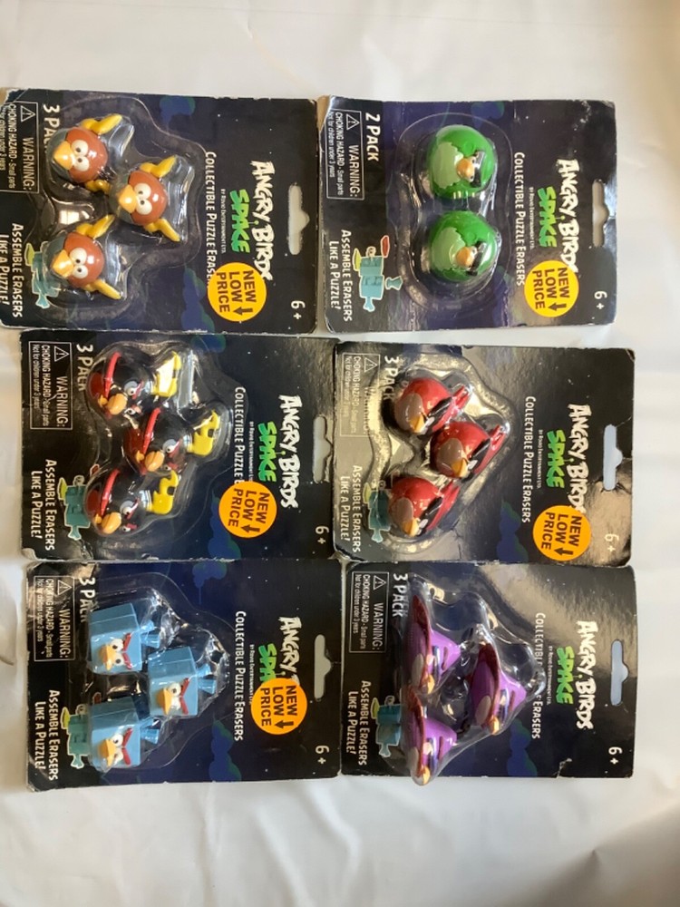 Angry Birds Space Puzzle Erasers Complete Set Or choice of 6 Characters