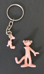 1980s PINK PANTHER PVC KEYCHAIN 3.5 x 2.5 cm. (1.3″ x 1″) BROKEN Needs Repair