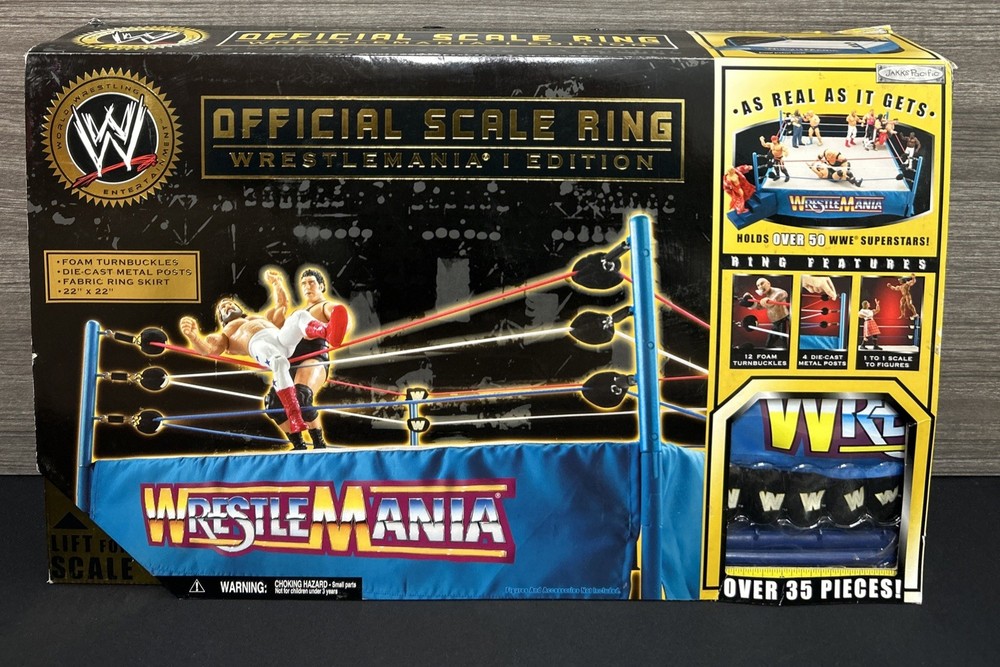 WWE WWF LJN Classic superstars wrestlemania I edition official scale ring
