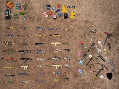 Fortnite Figure Accessories Lot 85 Pc Weapons Back Blings Tools Food Meds Parts