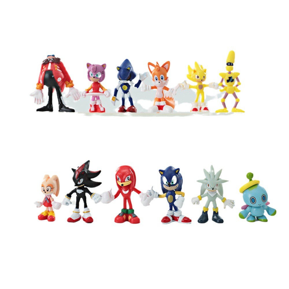 Sonic The Hedgehog Action Figures 12PCS Sonic Party Favors Cake Toppers