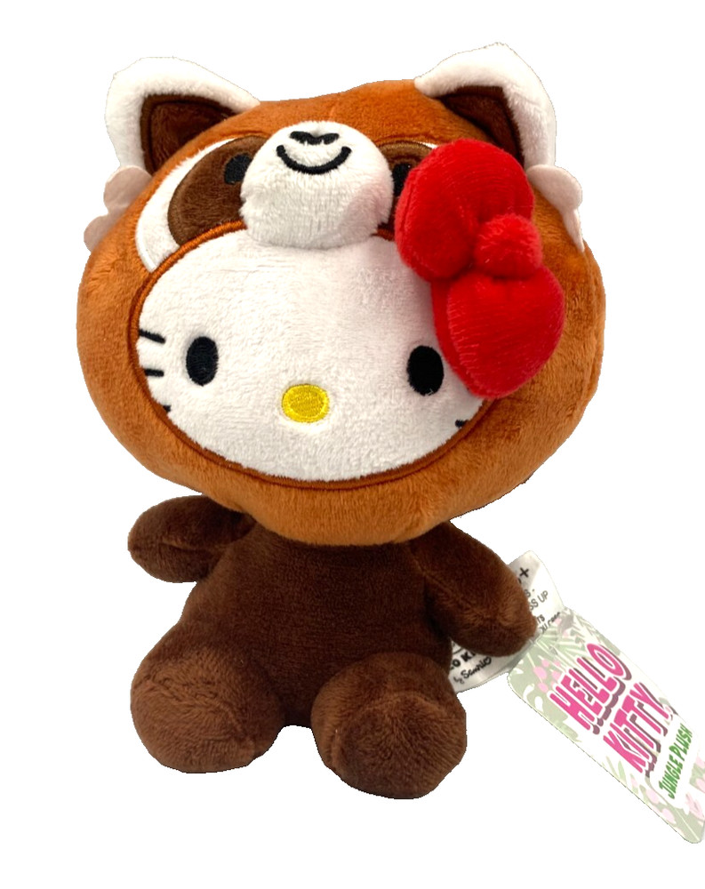 Hello Kitty plush Toy Dressed as Red Panda Bear 6 inch tall by Sanrio New