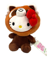 Hello Kitty plush Toy Dressed as Red Panda Bear 6 inch tall by Sanrio New