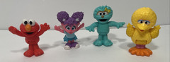 Sesame Street Lot of 4 Poseable 3 in Figures Elmo Big Bird Rosita & Abby