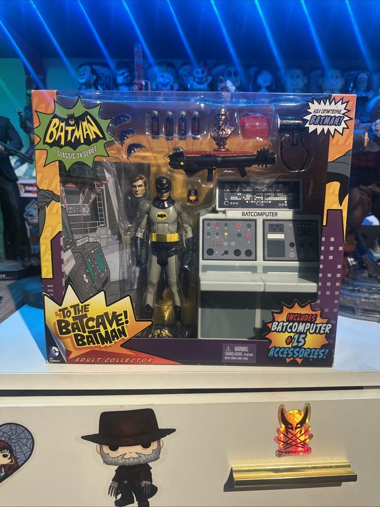 sealed 2014 MATTEL TO THE BATCAVE BATMAN FIGURE SET ** 1966 TV ADAM WEST ** 🔥