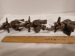 (Lot Of 4)~1995~ F-P Inc. ~Elephant~Hard Gray Rubber Figure (Indonesia)