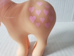 Vtg 1982 My Little Pony MLP G1 Pretty Parlor Concave Foot CF Peachy Pink Hearts