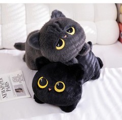 50-90cm Giant Black Cat Plush Toy Kawaii Cuddly Stuffed Pillow Kids Gift