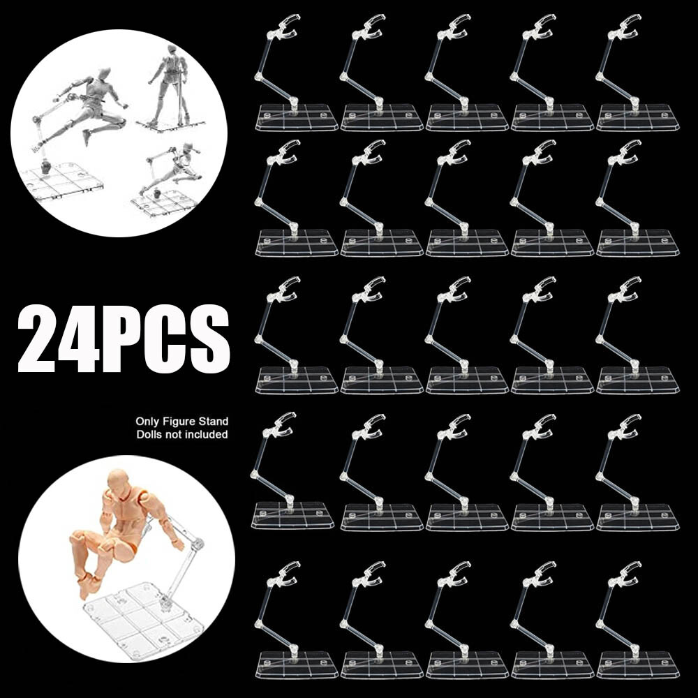 Adjustable Action Figure Display Holder Base Doll Model Support Stand HG144 24Pc