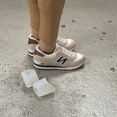 ATS-NB-TAN: 1/12 NB Sneakers & ankle adapters with box for 6″ figure – Tan