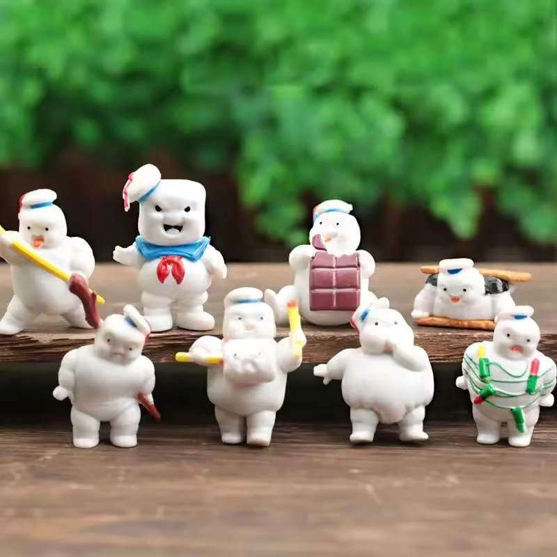 8pcs Mini Puft Stay Puft Marshmallow Man Ghostbusters Afterlife Figure Toy Set