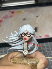 1/12 Painted Black Cat Felicia Hardy Head Carved Fit 6” ML Action Figure Body