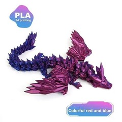 3D Printed Dragon Crystal Fully Articulated Dragon Fidget Toys Home Office Decor