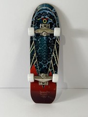 Vintage Fingerboard Signed Skipper Bay 12-31-2002 Blue Red 5.25 in. Deck