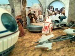 Mos Eisely Spaceport Speeders Custom Backdrop Tatooine Star Wars Hasbro Kenner