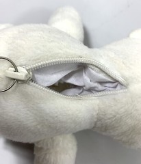 2006 Lil Luvables White Bear Spin Master Toy Teddy Fluffy Factory Hide Pocket