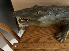 1 Large Realistic Lifelike Foam Alligator 44″ And 1 Soft Rubber Alligator 26″