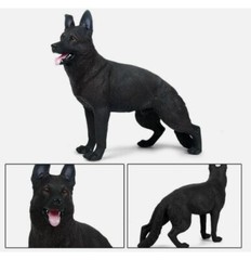 20cm Black German Shepherd Dog PVC Toy Pet Animal Figure Doll Kids Gift