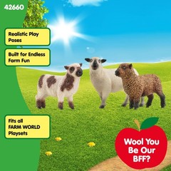 Farm World – Sheep Friends Playset – 3 Realistic Sheep Figurines – Cute Farm …