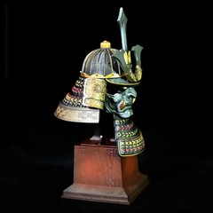 Handcrafted Samurai Mask 130mm Sculpture Action Figure Home Art Ornaments Resin