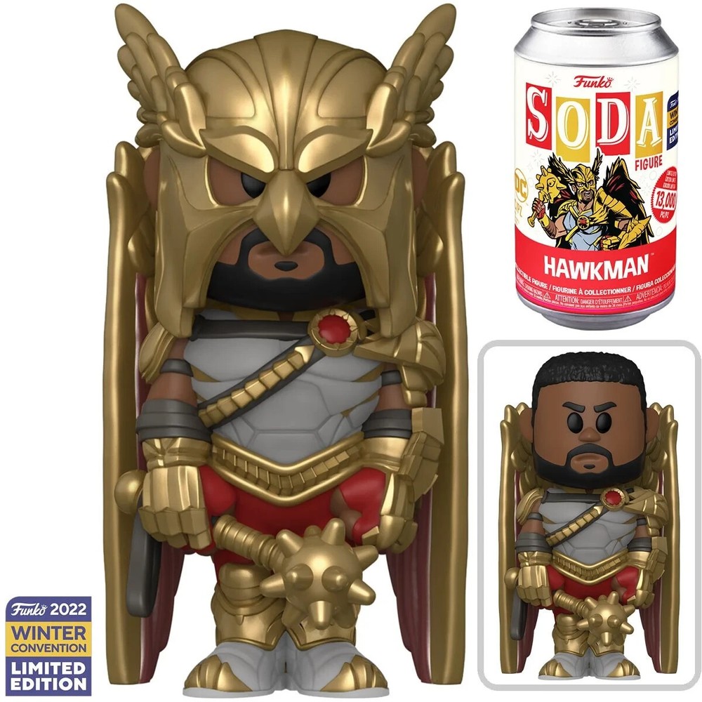 Black Adam Hawkman Vinyl Soda Figure 2022 Convention Exclusive CHANCE FOR CHASE!