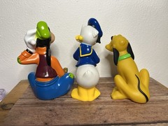 Disney Lot of 3 Rubber Toy Figures Donald Duck Goofy Pluto Bath Toys