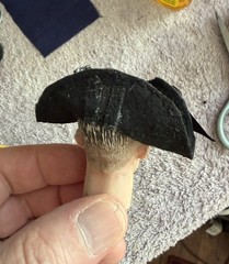 OOAK 1/6 Scale …1700’s Basic Black Military Tricorn Hat.