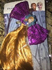 Scunci Frozen 2 Disney Anna Fake Pony Tail & Bow Hair New