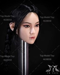 YMTOYS 1/6 Asian Beauty Ying Black Braids Head Sculpt Fit 12”Female Pale Figure