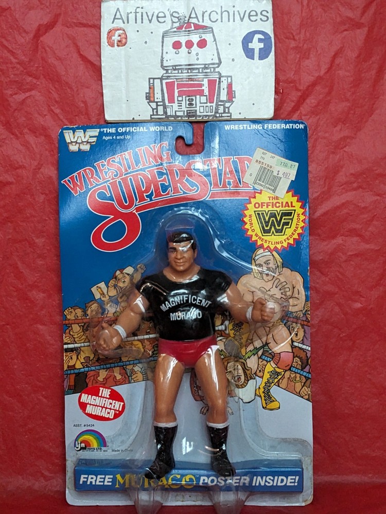 🔴 Vintage LJN Wrestling Superstars THE ROCK DON MAGNIFICENT MURACO 22 back 1985