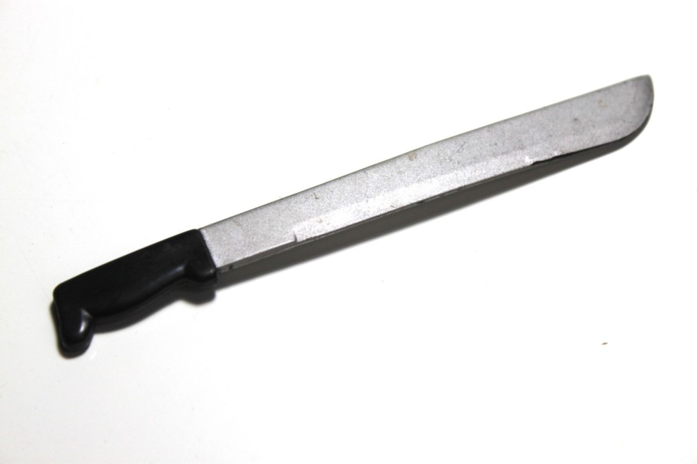 1/6 Scale Plastic Machete Silver Blade Black Handle 12″ GI Joe Figure Weapon
