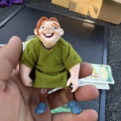 Human Action Figure Doll w/ Clothes, Green Fabric Tunic, Blue Shoes