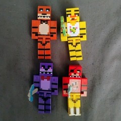 FIVE NIGHTS At FREDDY’S Minecraft LOT of 4 Figures Fazbear FOXY Chicca BONNIE