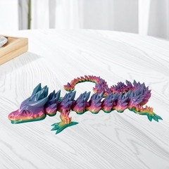 Large 24 Inch Articulated Flexi Crystal Dragon 3D Printed Fidget Desk Toy