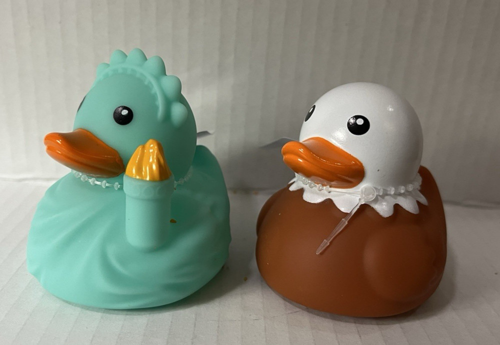 2 Patriotic Rubber Duckies–Bald Eagle and Statue of Liberty–2.75″–New