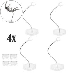 4Pcs Action Figure Stand with Adjustable Metal Support Arm Action Figure Clear F