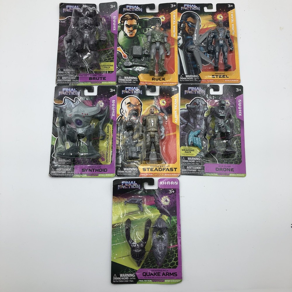 FINAL FACTION ACTION FIGURE LOT of 7 Figures Alpha Team Kharn Mix HG22