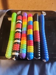 Lot of 6 Slither IO Plastic Bendable Worm 2016 Figures Bonkers: rainbow, green!