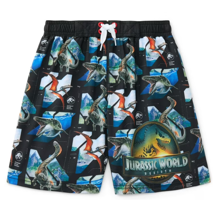 Jurassic World Boys Swim Trunks, Boys Board Shorts Beach Wear Size L (10/12)