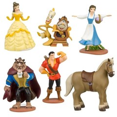 6pc Set Beauty & The Beast Playset Six PVC Cake Toppers Mini Figures