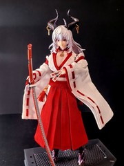 1/12 Custom Female Long Miko Outfit Dress for 6” Snail Shell Action Figure