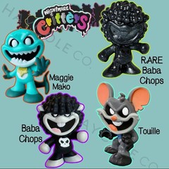 Poppy Playtime Official Nightmare Critters ~4 Figs Sparkle Black RARE Baba Chops