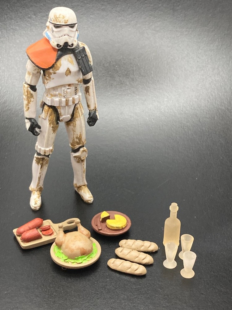 4 CUSTOM DINNER FOOD lot for 3.75 ” FIGURE STAR WARS GI JOE DIORAMA 1:18 (G47)