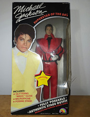 LJN Michael Jackson Poseable Thriller Outfit Figure w/ Glove Mic Stand