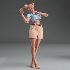 USA Romankey X COWL 1/12 Girl Soldier Figure Black Joint Body 6in Action Model